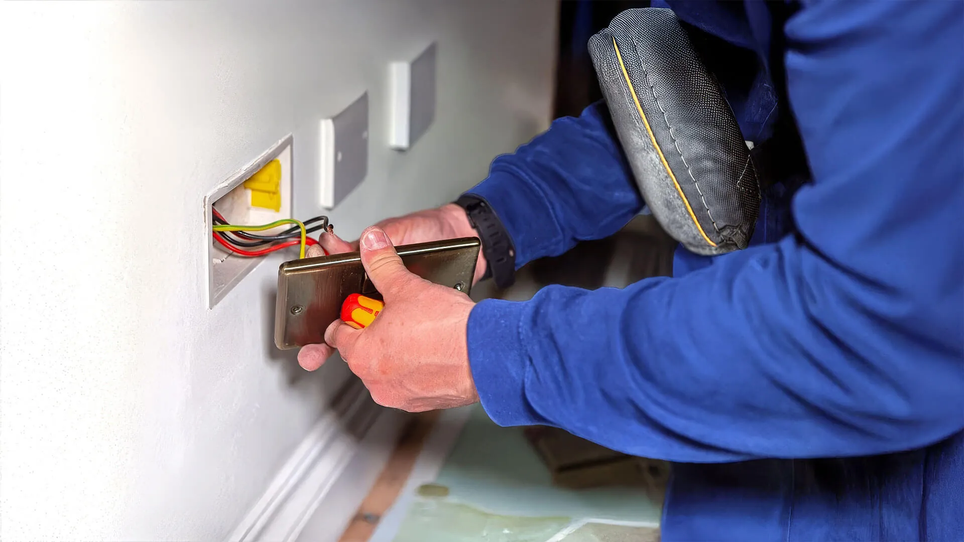 Completed emergency electrical repair in a Brisbane home