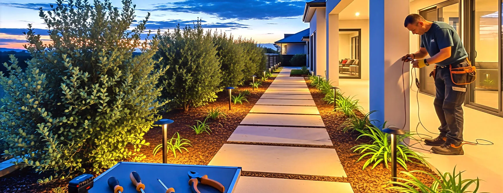 Qualified electrical contractors on a Brisbane job site