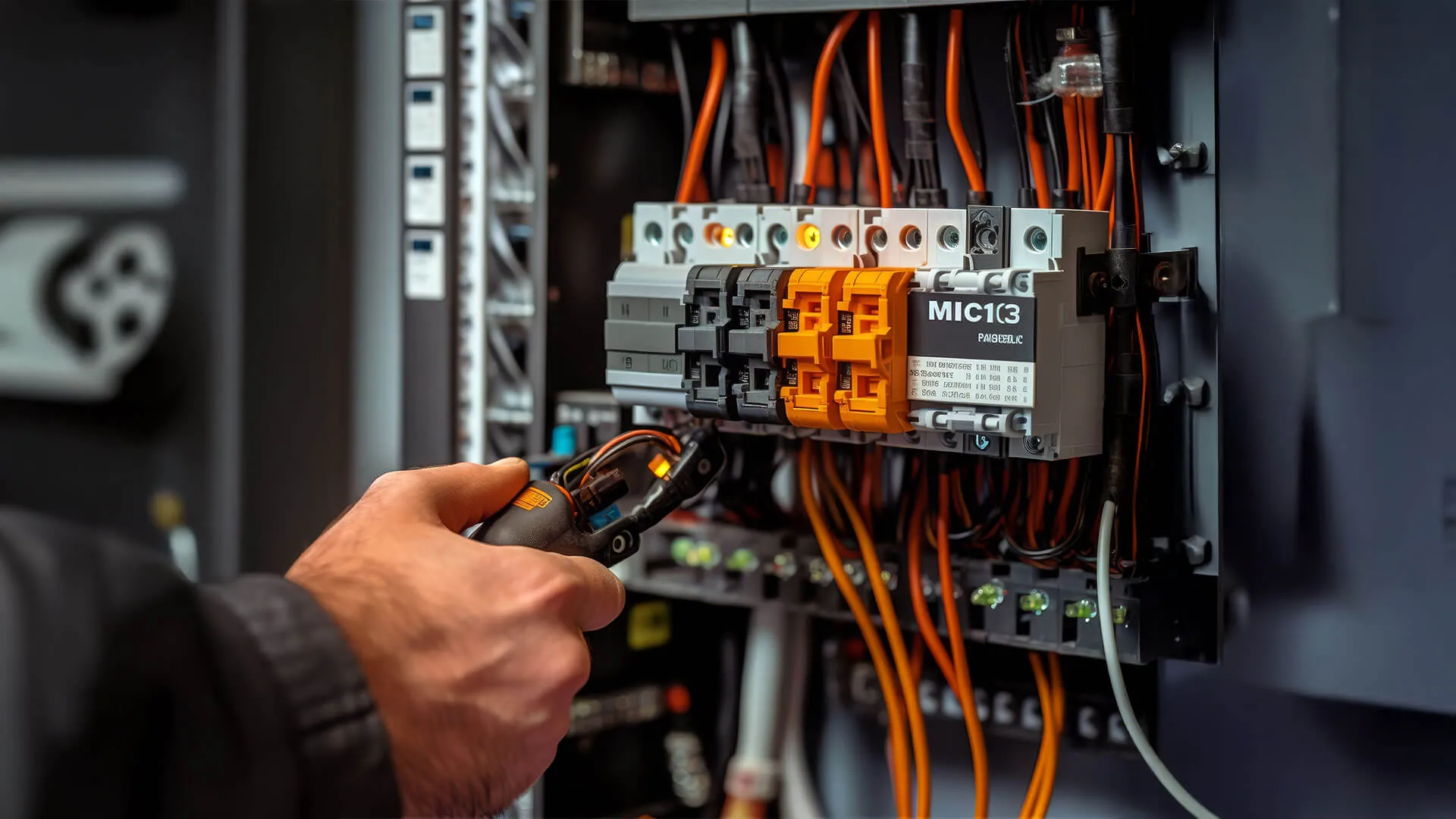 New switchboard with RCD safety switches and clearly labelled circuit breakers